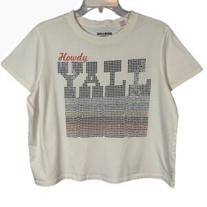 IDYLLWIND WOMEN'S Y'ALL EMBELLISHED SHORT SLEEVE CROPPED GRAPHIC TEE, Size Large